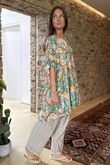 Made in Italy Cosmic Smock Tunic Greens 